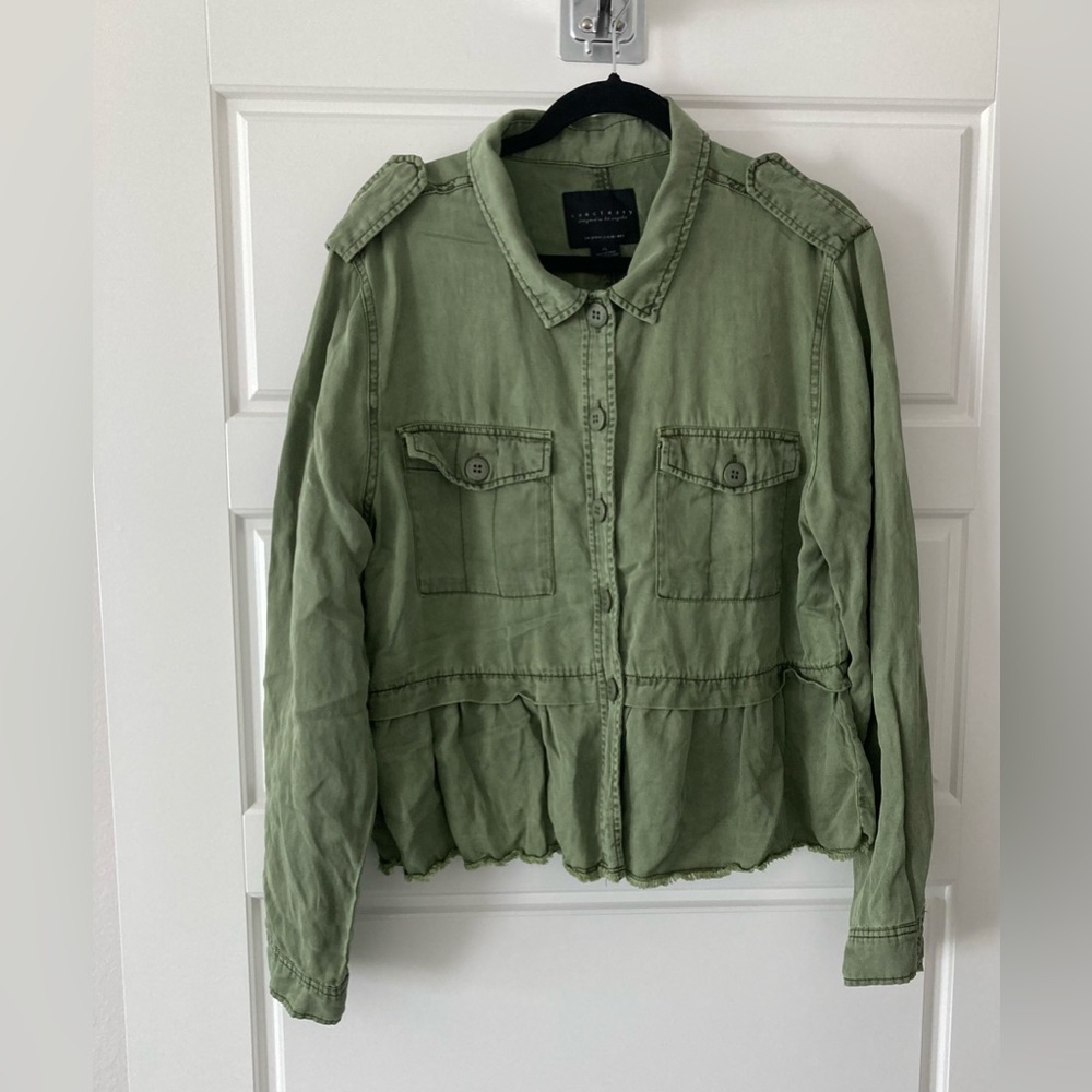 SANCTUARY CLOTHING Tencel Linen Military Jacket. Size XL